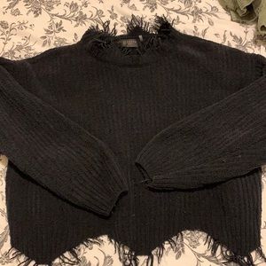 Cropped black sweater